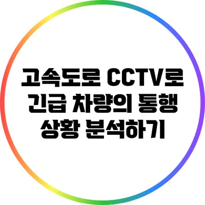 고속도로 CCTV로 긴급 차량의 통행 상황 분석하기