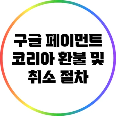 구글 페이먼트 코리아 환불 및 취소 절차