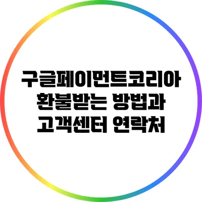 구글페이먼트코리아 환불받는 방법과 고객센터 연락처