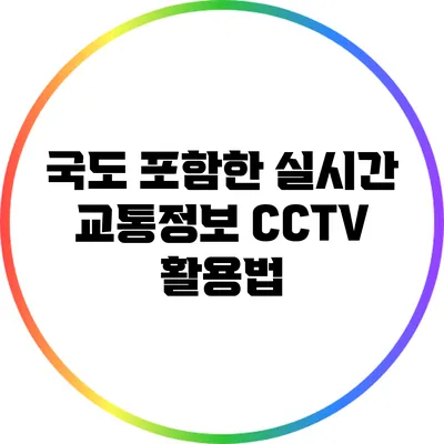국도 포함한 실시간 교통정보 CCTV 활용법