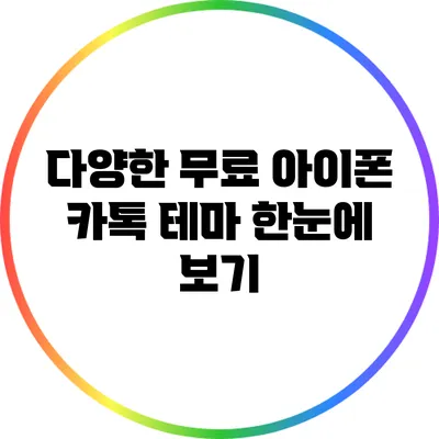 다양한 무료 아이폰 카톡 테마 한눈에 보기