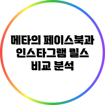 메타의 페이스북과 인스타그램 릴스 비교 분석