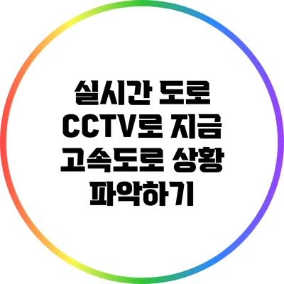 실시간 도로 CCTV로 지금 고속도로 상황 파악하기