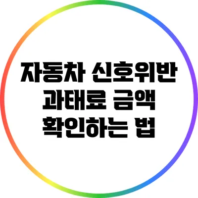 자동차 신호위반 과태료 금액 확인하는 법