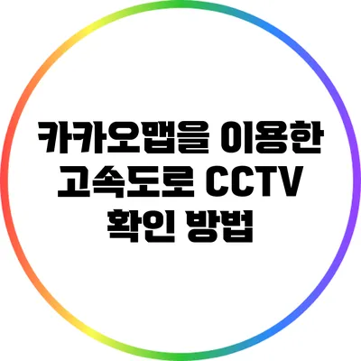 카카오맵을 이용한 고속도로 CCTV 확인 방법
