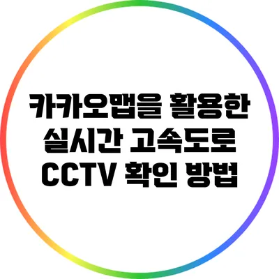 카카오맵을 활용한 실시간 고속도로 CCTV 확인 방법