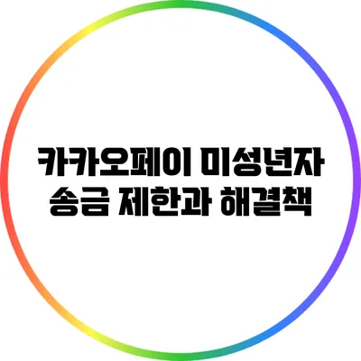 카카오페이 미성년자 송금 제한과 해결책