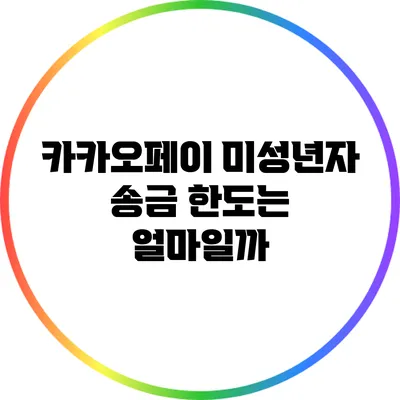 카카오페이 미성년자 송금 한도는 얼마일까?