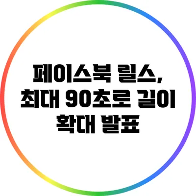 페이스북 릴스, 최대 90초로 길이 확대 발표