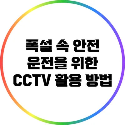 폭설 속 안전 운전을 위한 CCTV 활용 방법