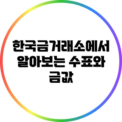 한국금거래소에서 알아보는 수표와 금값