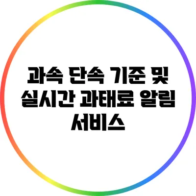 과속 단속 기준 및 실시간 과태료 알림 서비스