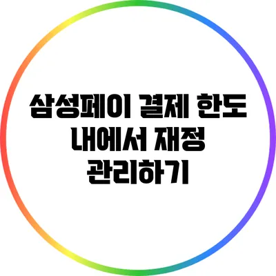삼성페이 결제 한도 내에서 재정 관리하기