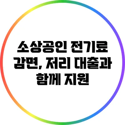 소상공인 전기료 감면, 저리 대출과 함께 지원