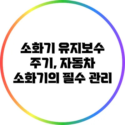소화기 유지보수 주기, 자동차 소화기의 필수 관리