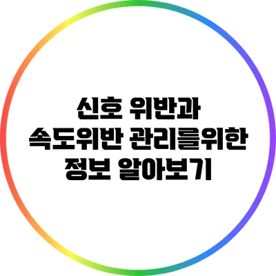 신호 위반과 속도위반 관리를위한 정보 알아보기