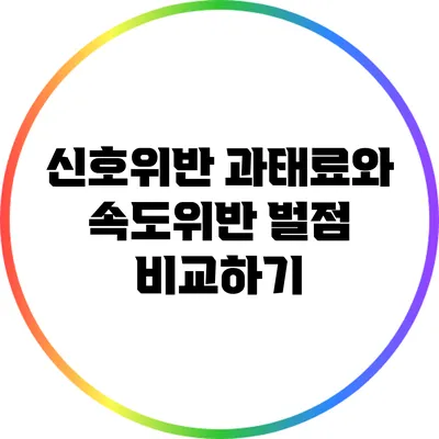 신호위반 과태료와 속도위반 벌점 비교하기