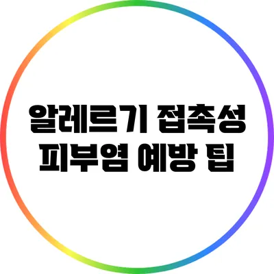 알레르기 접촉성 피부염 예방 팁