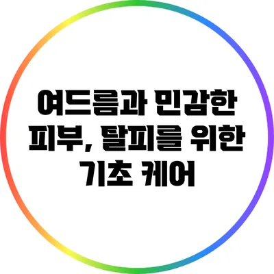 여드름과 민감한 피부, 탈피를 위한 기초 케어