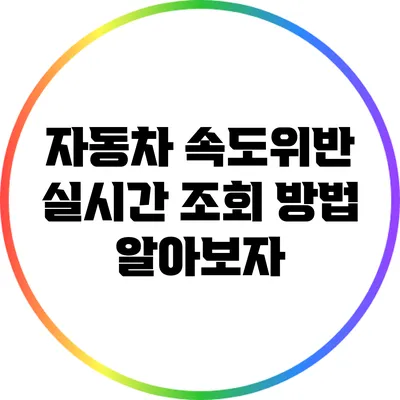 자동차 속도위반 실시간 조회 방법 알아보자