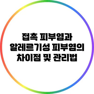 접촉 피부염과 알레르기성 피부염의 차이점 및 관리법