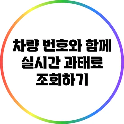차량 번호와 함께 실시간 과태료 조회하기