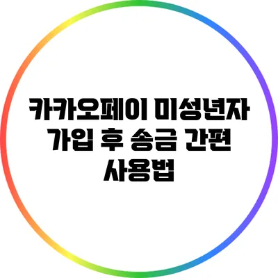 카카오페이 미성년자 가입 후 송금 간편 사용법