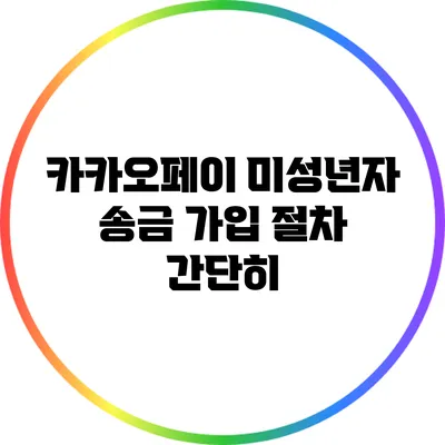 카카오페이 미성년자 송금 가입 절차 간단히