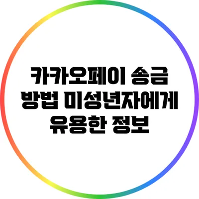 카카오페이 송금 방법: 미성년자에게 유용한 정보