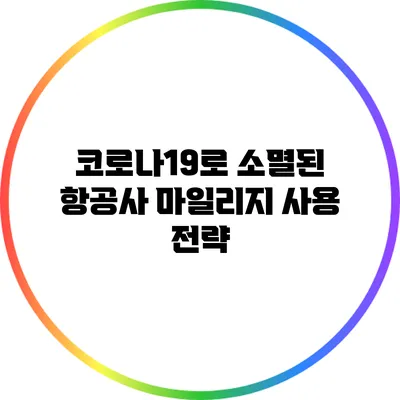 코로나19로 소멸된 항공사 마일리지 사용 전략