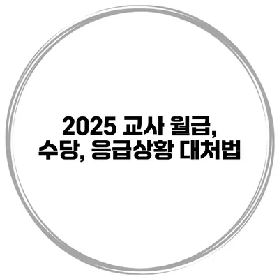 2025 교사 월급, 수당, 응급상황 대처법