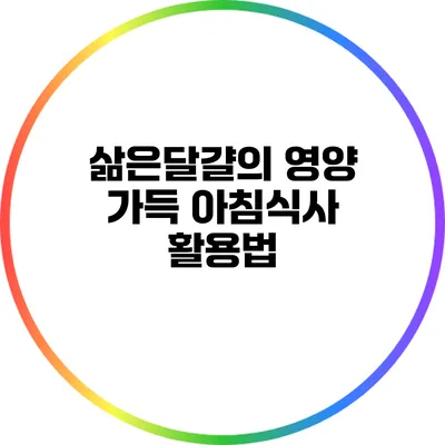 삶은달걀의 영양 가득 아침식사 활용법