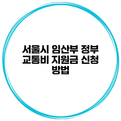 서울시 임산부 정부 교통비 지원금 신청 방법