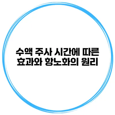수액 주사 시간에 따른 효과와 항노화의 원리