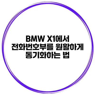 BMW X1에서 전화번호부를 원활하게 동기화하는 법