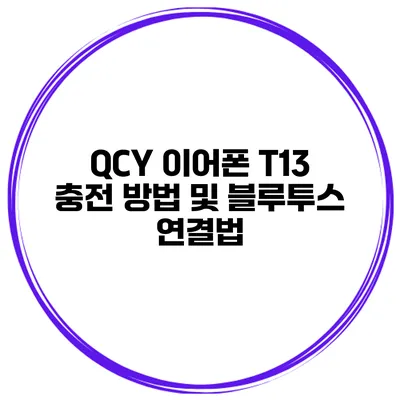 QCY 이어폰 T13 충전 방법 및 블루투스 연결법
