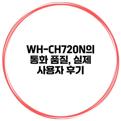 WH-CH720N의 통화 품질, 실제 사용자 후기