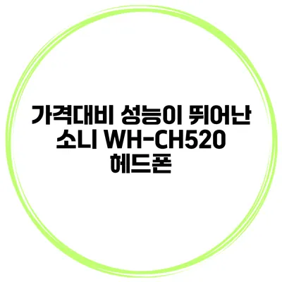 가격대비 성능이 뛰어난 소니 WH-CH520 헤드폰