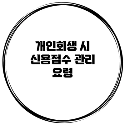 개인회생 시 신용점수 관리 요령
