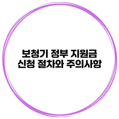 보청기 정부 지원금 신청 절차와 주의사항