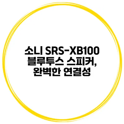 소니 SRS-XB100 블루투스 스피커, 완벽한 연결성