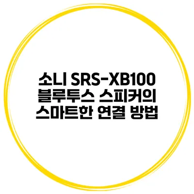 소니 SRS-XB100 블루투스 스피커의 스마트한 연결 방법
