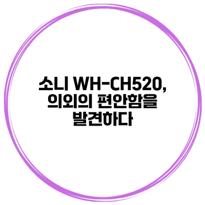 소니 WH-CH520, 의외의 편안함을 발견하다