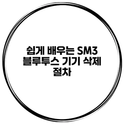 쉽게 배우는 SM3 블루투스 기기 삭제 절차