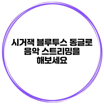 시거잭 블루투스 동글로 음악 스트리밍을 해보세요